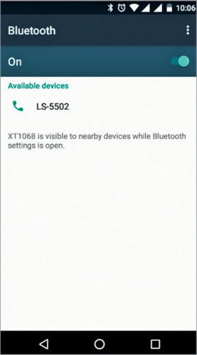 Turning on Bluetooth