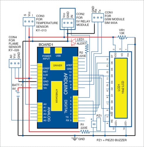 Circuit diagram of multi-utility protection system 