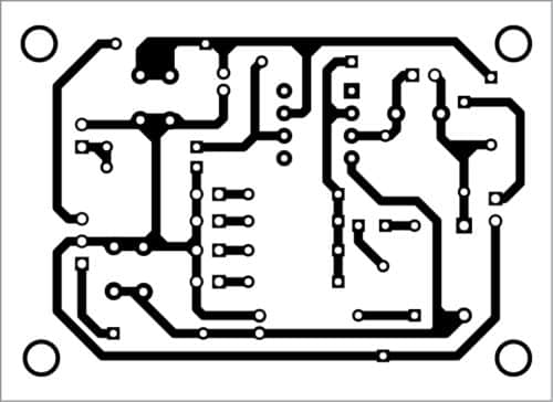  Actual-size PCB layout of the active probe 