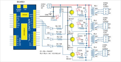 Circuit diagram for the equipment controller 