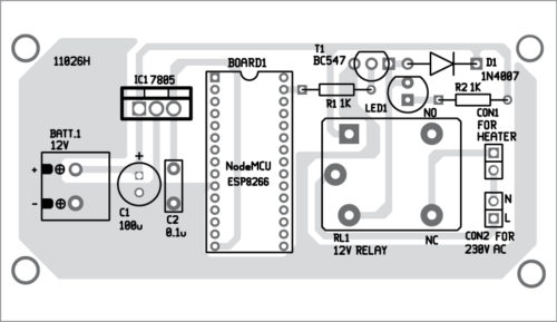  Components layout for the PCB