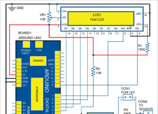 Circuit diagram of digital tachometer