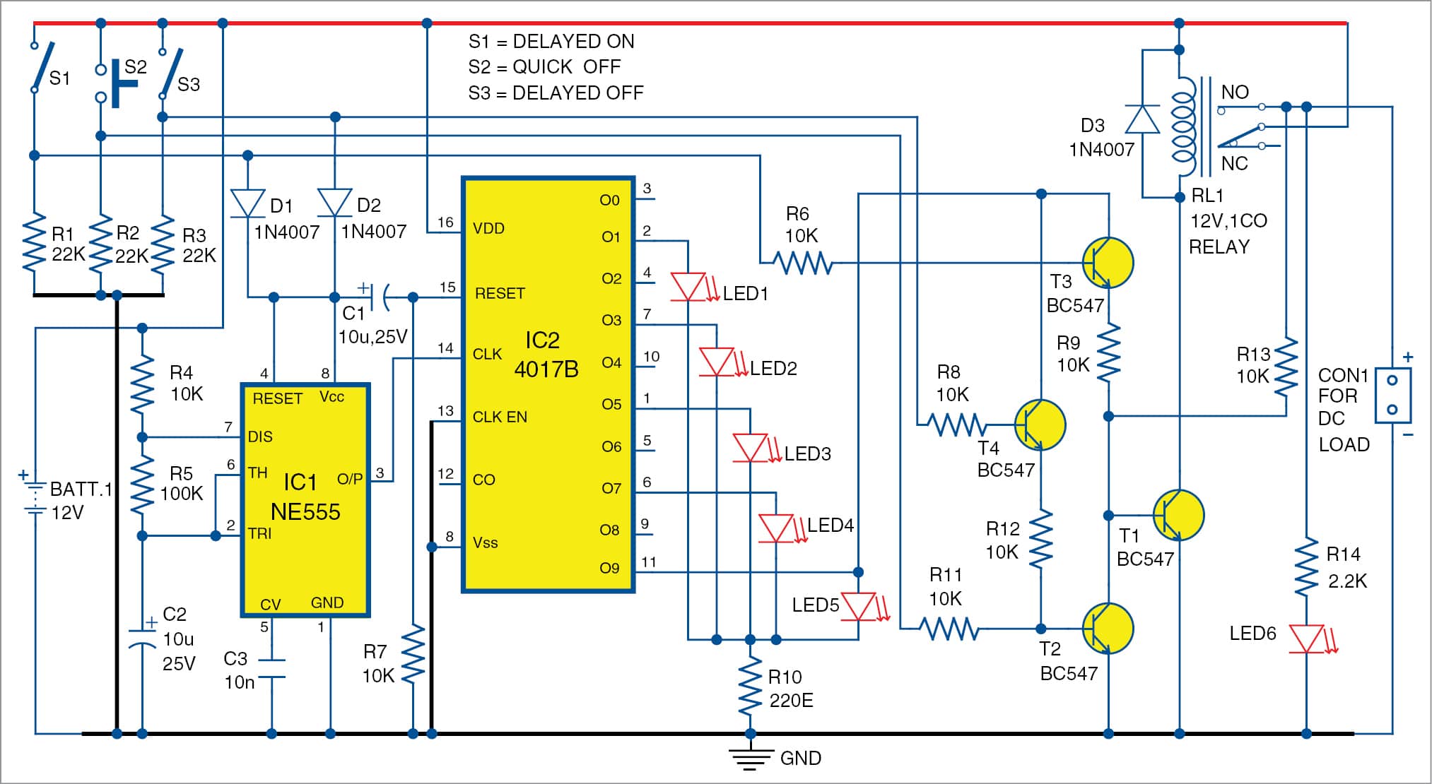 Circuit diagram for accidental switching protection