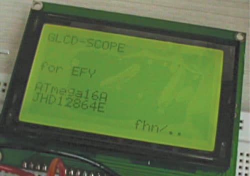 Initial display in Graphical LCD Scope