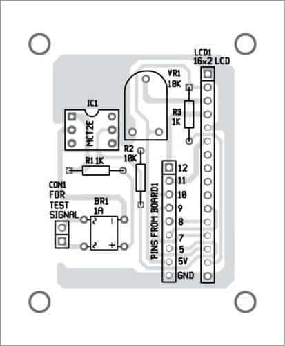 Components layout for the PCB