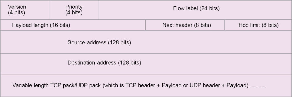 Fig. 1: IPv6 packet format 