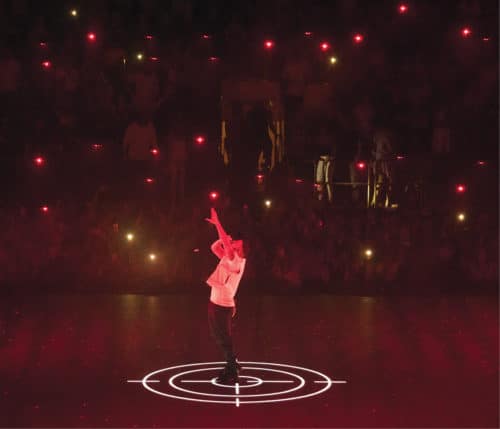 Drones as back-up dancers at a stage performance at New York’s Madison Square Garden