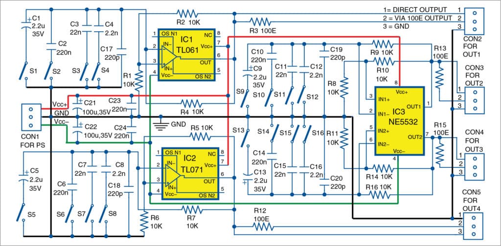 Circuit diagram of the simple Tester For Operational Amplifiers