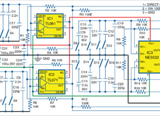 Circuit diagram of the simple Tester For Operational Amplifiers