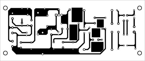 Fig. 2: Actual-size PCB layout of the 48V regulated power supply 