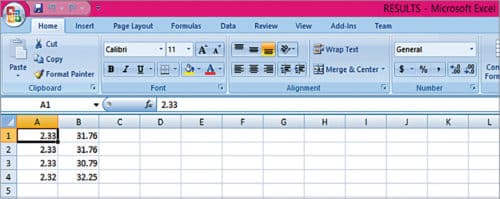 Fig. 6: Result in Excel format 