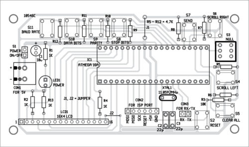Fig. 3: Components layout for the PCB