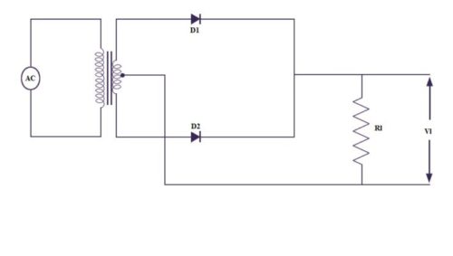 Center tap full wave rectifier circuit