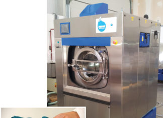 Nearly waterless washing machine (right) that uses nylon polymer beads (below) for washing thus conserving water (Credit: www.forbes.com)