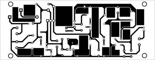 Fig. 2: Actual-size PCB layout of the simple voltage adjustable power supply