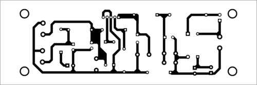 Fig. 2: Actual-size PCB layout of the 12V DC to 9V DC converter