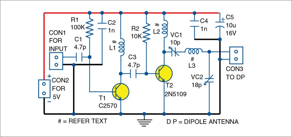 Circuit diagram of the 433MHz RF range extender