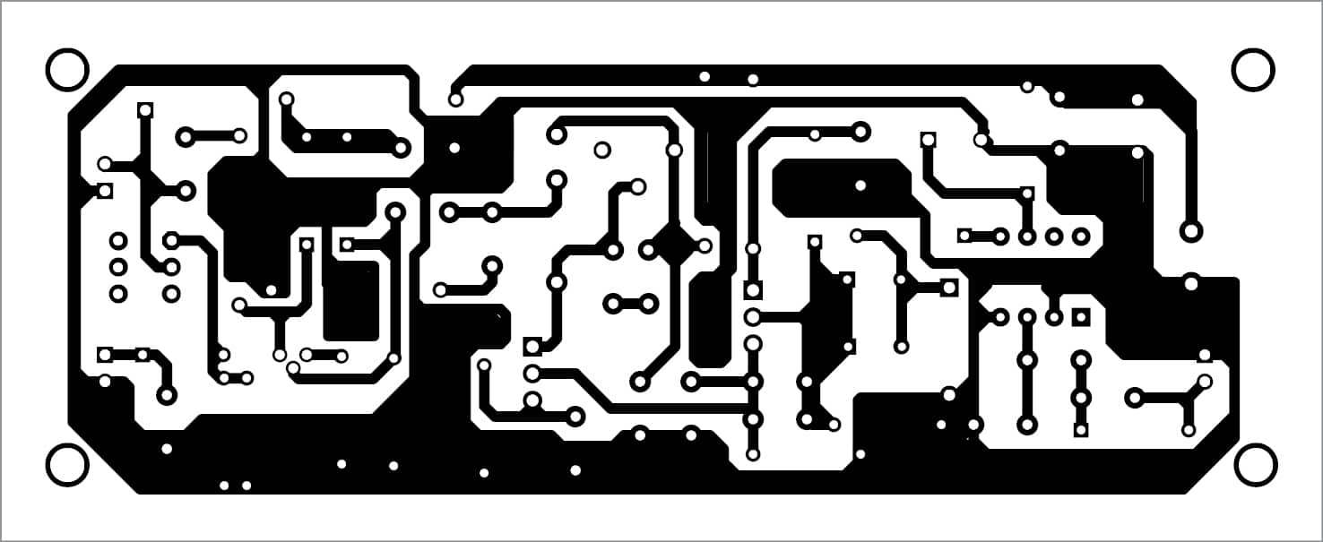 PCB layout of the simple Crystal locked FM transmitter