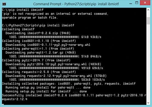 Pip installation command window
