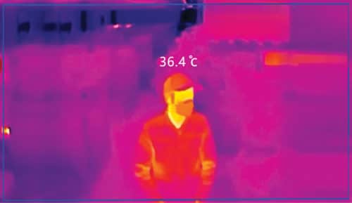 Thermal vision camera for temperature scanning