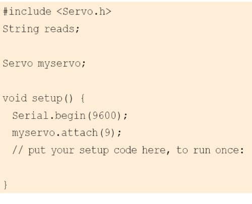 Define servo in Arduino code