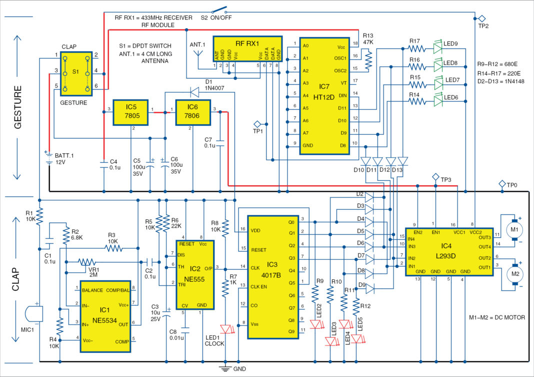 Build A Gesture And Clap Controlled Robot | Full Electronics Project