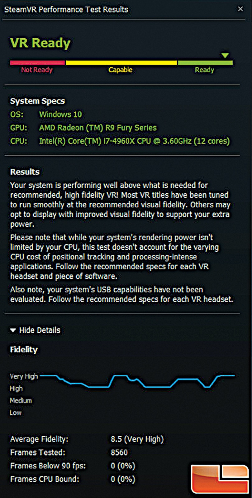 SteamVR performance test