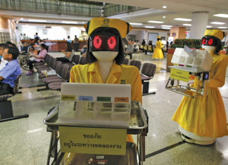 Robotic nurses in a hospital in Bangkok