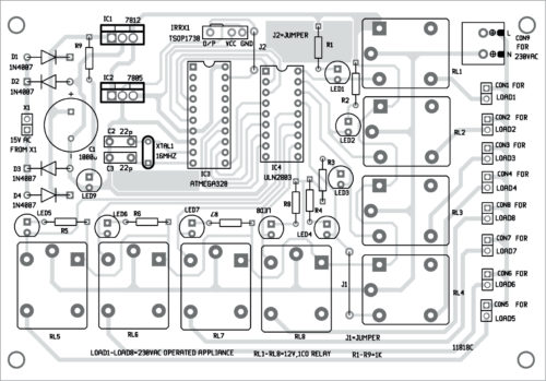 Components layout of the PCB