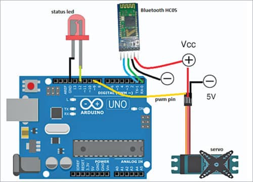 Complete circuit connections of smart lock system