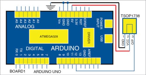 TSOP1738 connection with Arduino Uno