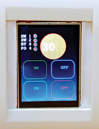 Smart Touch Panel switchboard showing 30°C room temperature 