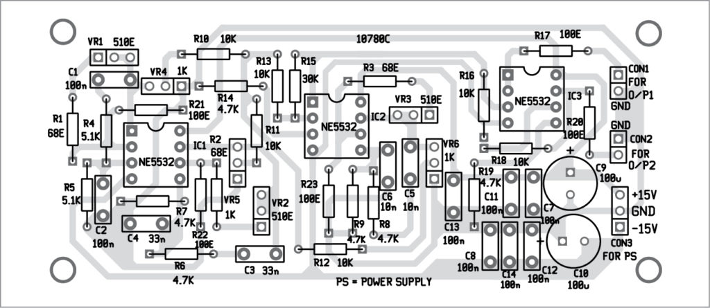 Components layout of the PCB