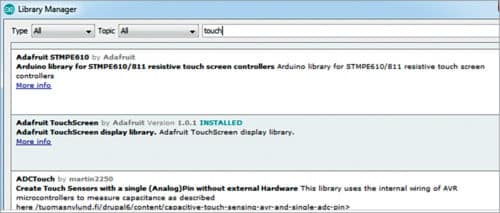 Installing TouchScreen library