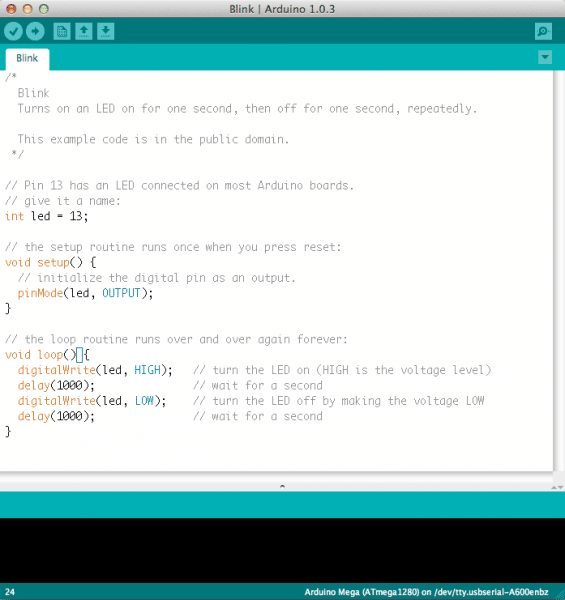 Arduino IDE Example Code