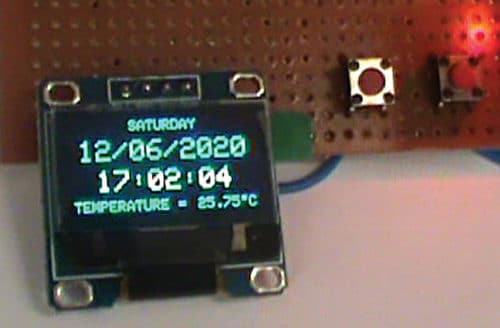 Digital clock with temperature display