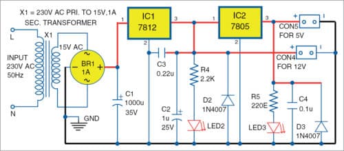 Circuit diagram of power supply