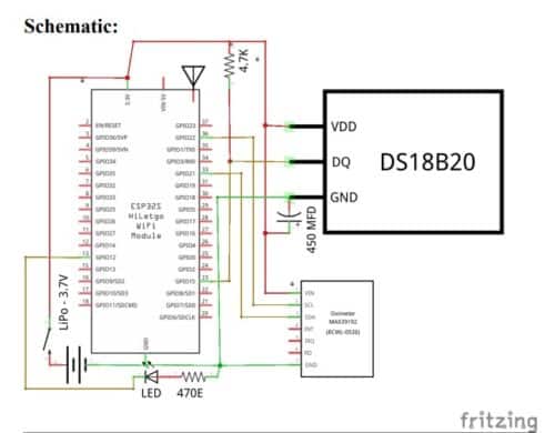 Pulse Oximeter Back Pack Schematic