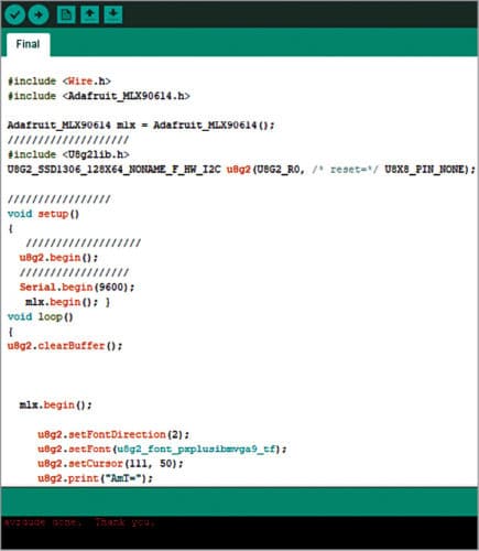 Arduino code with sensor library