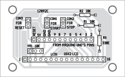 Schematic diagram of the timer kit