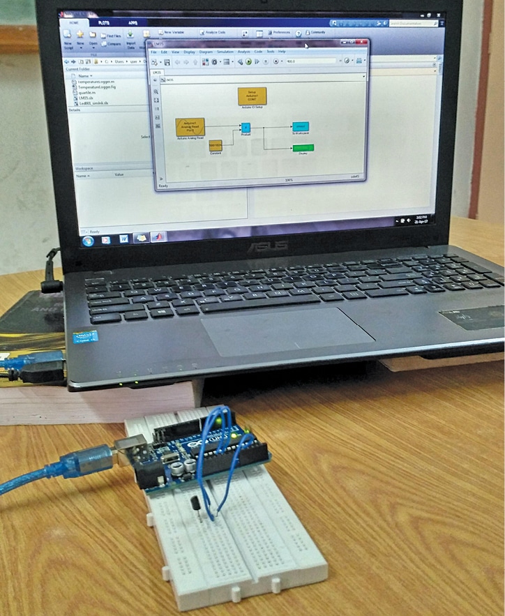 Authors’ prototype wired on breadboard