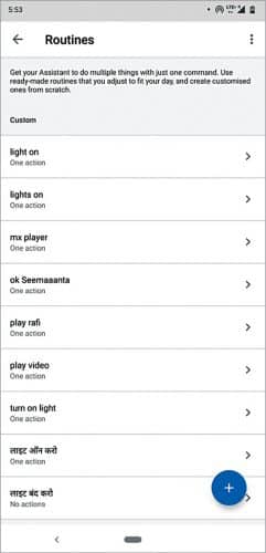 Routines in Google Assistant
