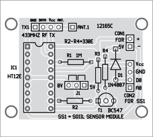 Components layout transmitter PCB