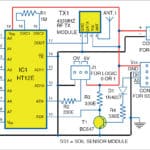 Smart Agriculture Irrigation System Circuit diagram of transmitter for Smart Irrigation System