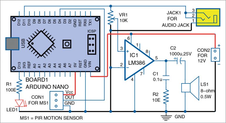 Motion Sensor With Voice Alarm Using Arduino | Full Electronics Project