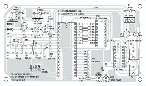 Components layout of the PCB