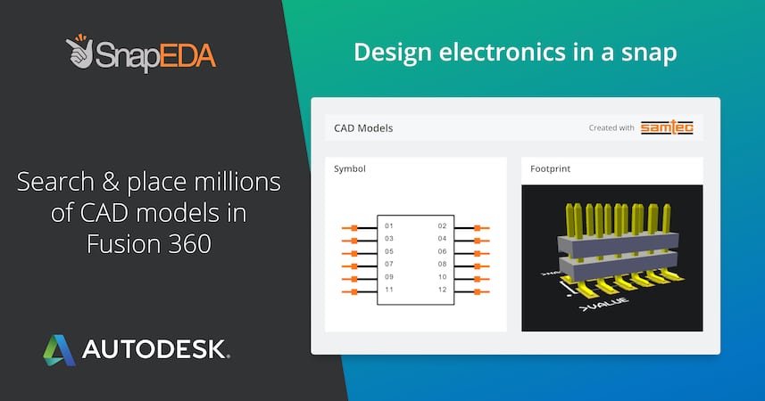 New Autodesk Fusion 360 App from SnapEDA Makes PCB Part Libraries a Snap