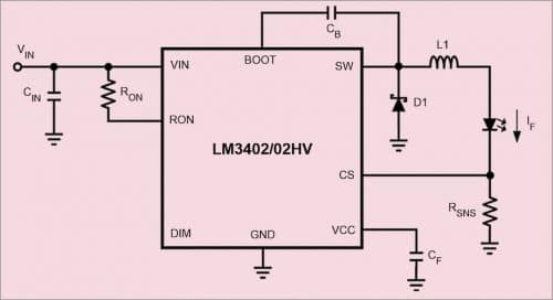 Custom diagram of LM3402 buck controller