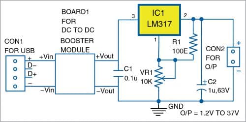 Circuit diagram of the power supply
