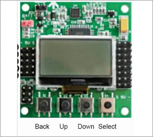 Control buttons on the flight controller